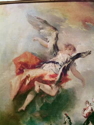 Příběh Tobiáše, detail odchodu archanděla Rafaela, kolem roku 1750